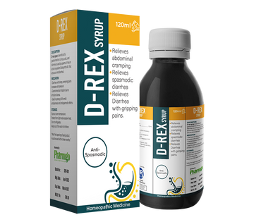 D-Rex syrup bottle and packaging on a white background