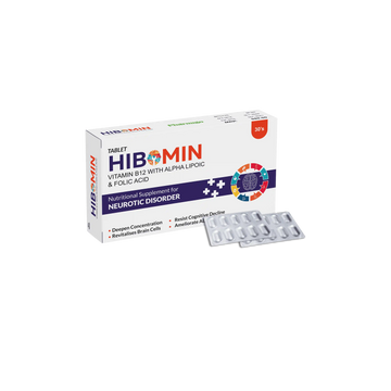 HIBOMIN supplement packaging with tablets on a white background