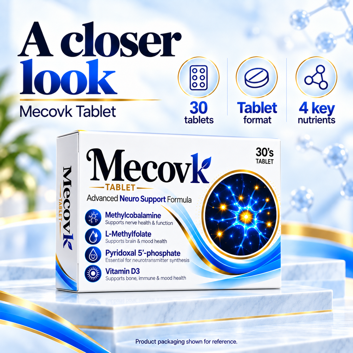 Mecovk Tablet carton: 30 tablets and four key nutrients