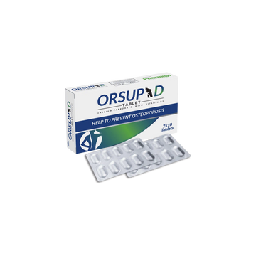 ORSUP D supplement packaging with tablets on a white background