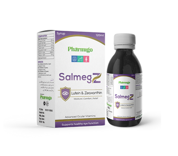 SalmegZ syrup bottle and packaging on a white background