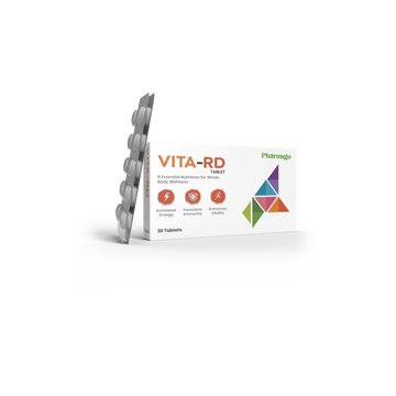 Vita-RD supplement packaging with tablets on a white background